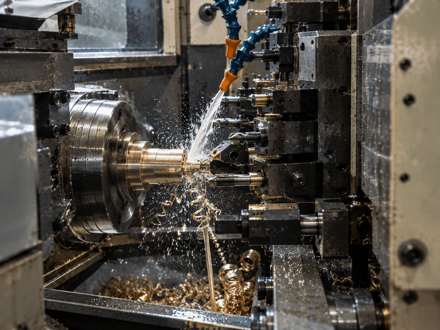 Traub single-spindle automatic lathe in operation