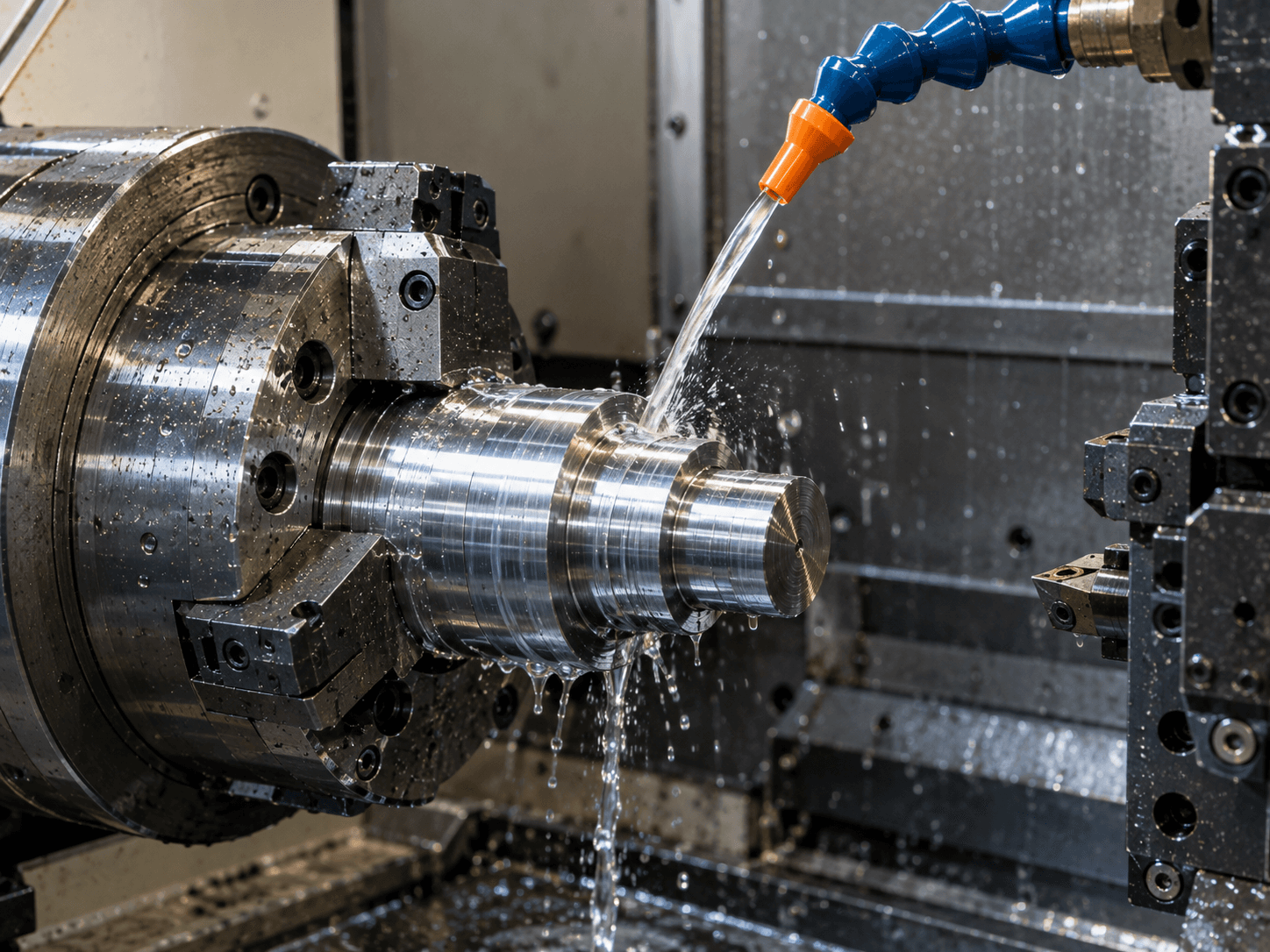 Coolant flow during turning operation