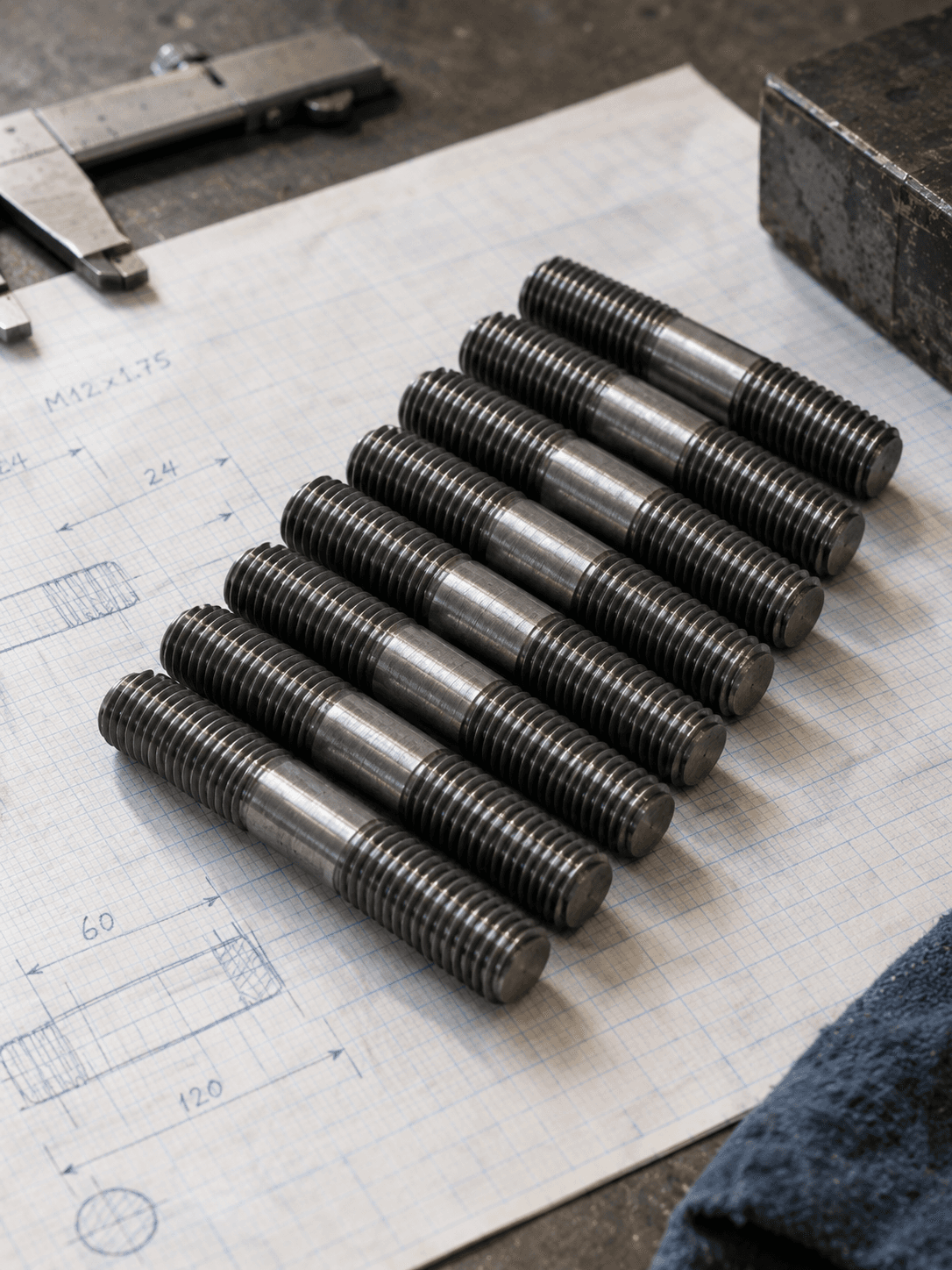 Threaded mild steel studs