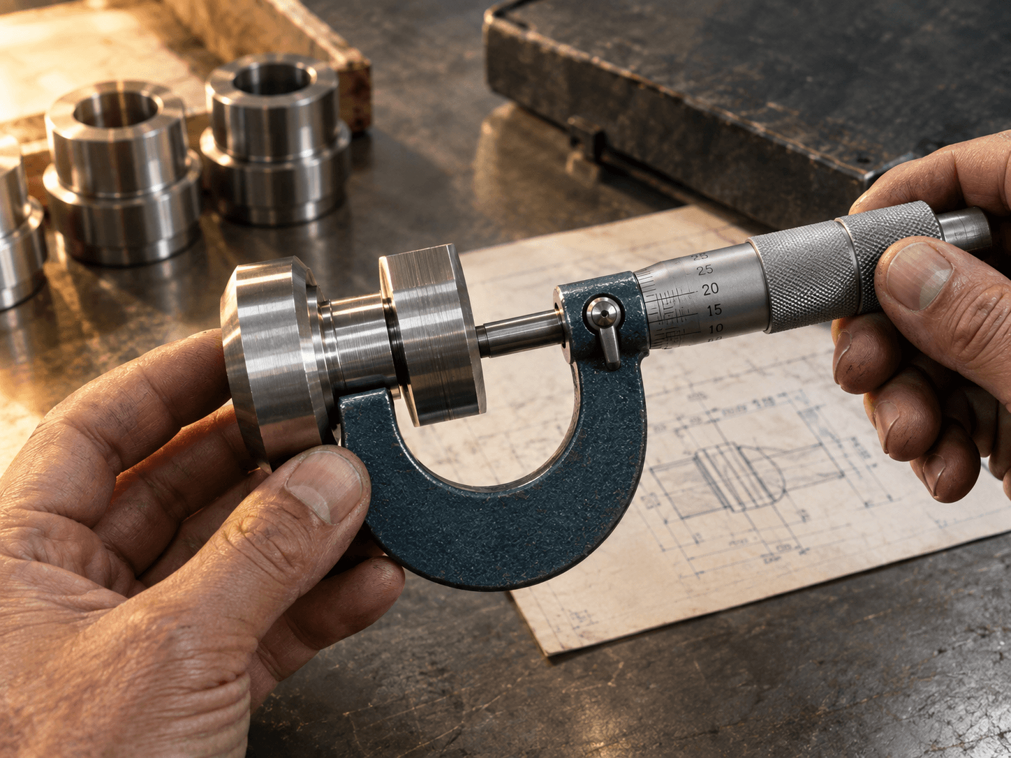 Outside micrometer dimensional check