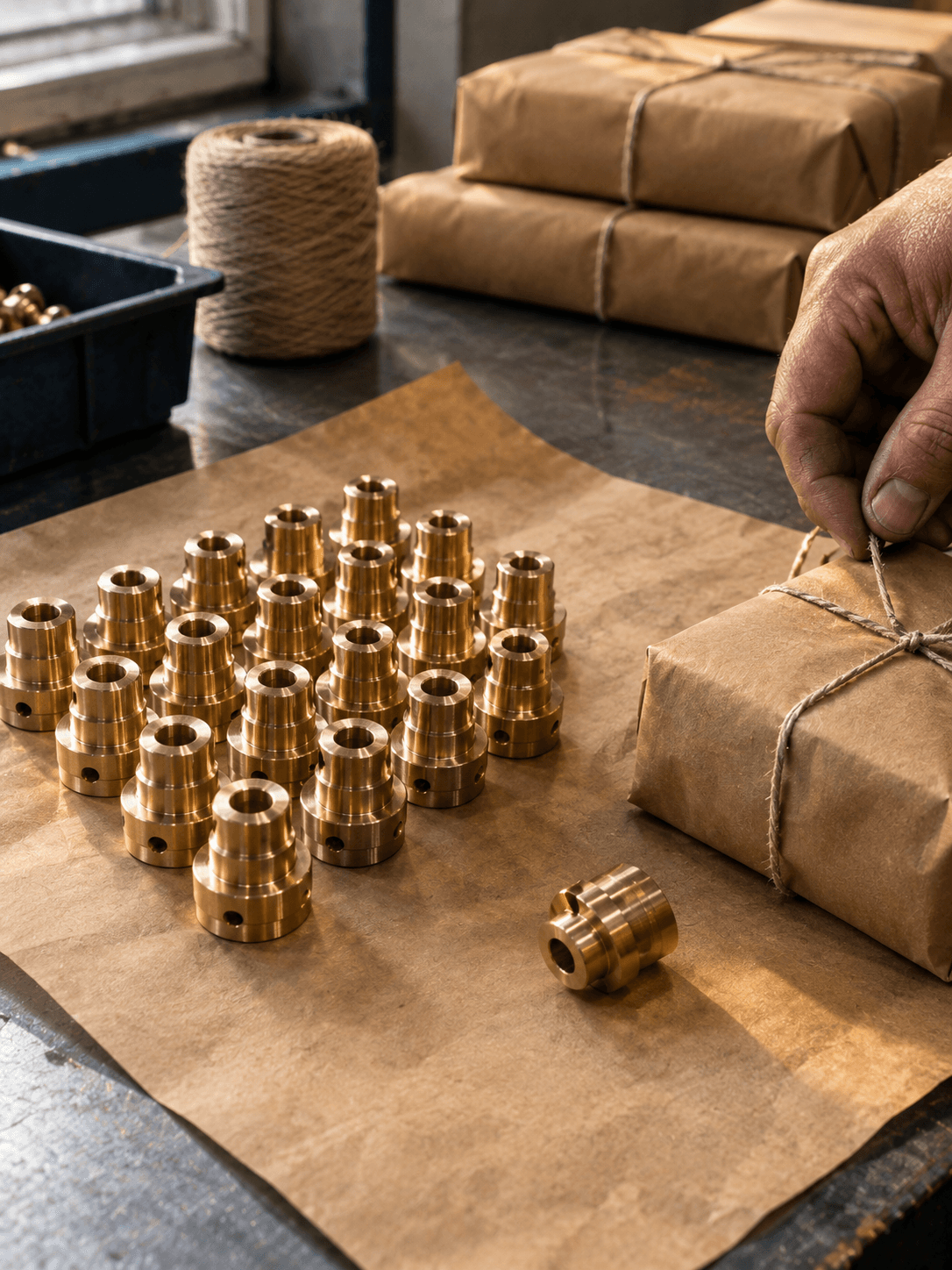 Packed components ready for dispatch