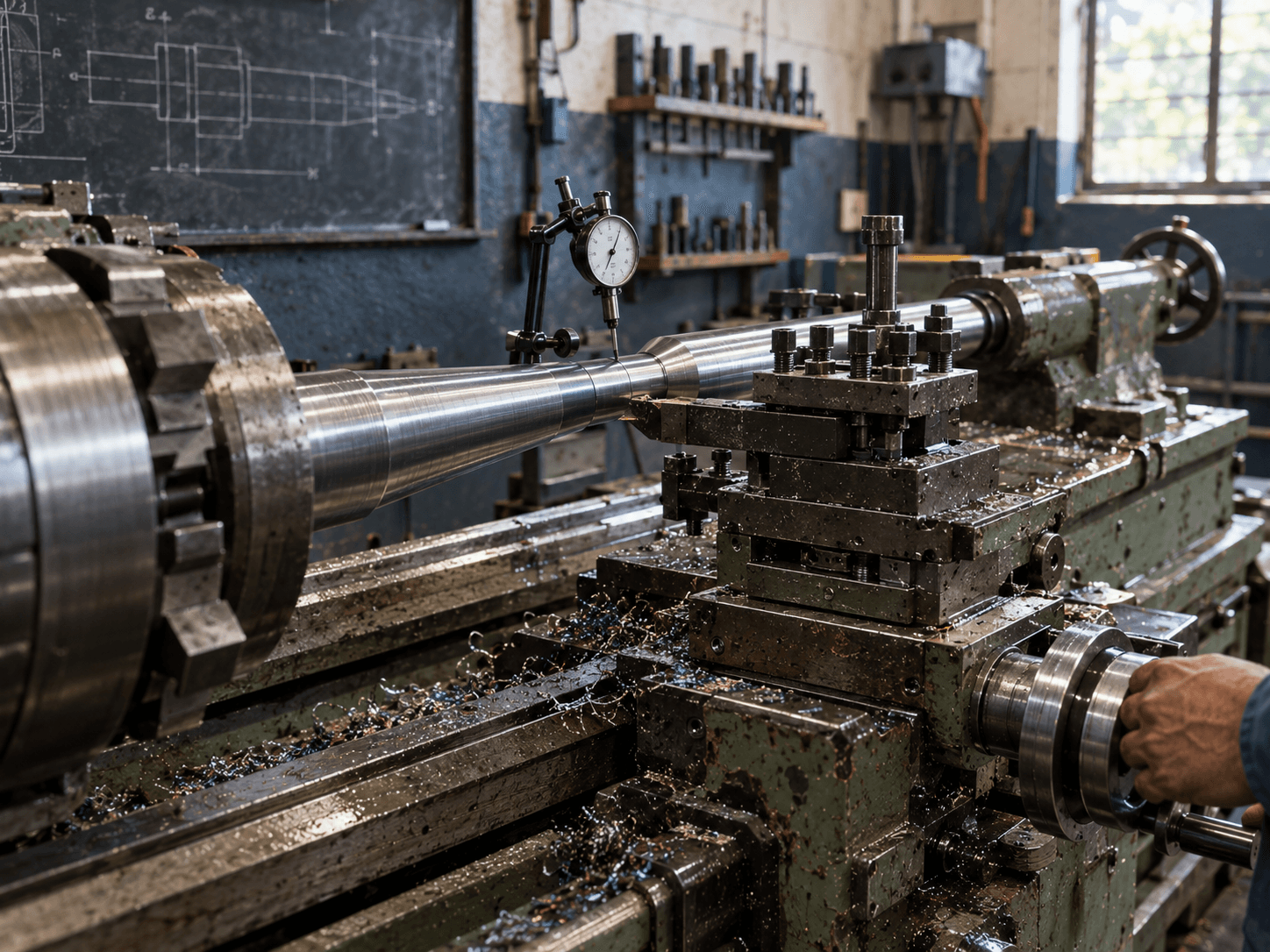 Manual Kharad lathe work