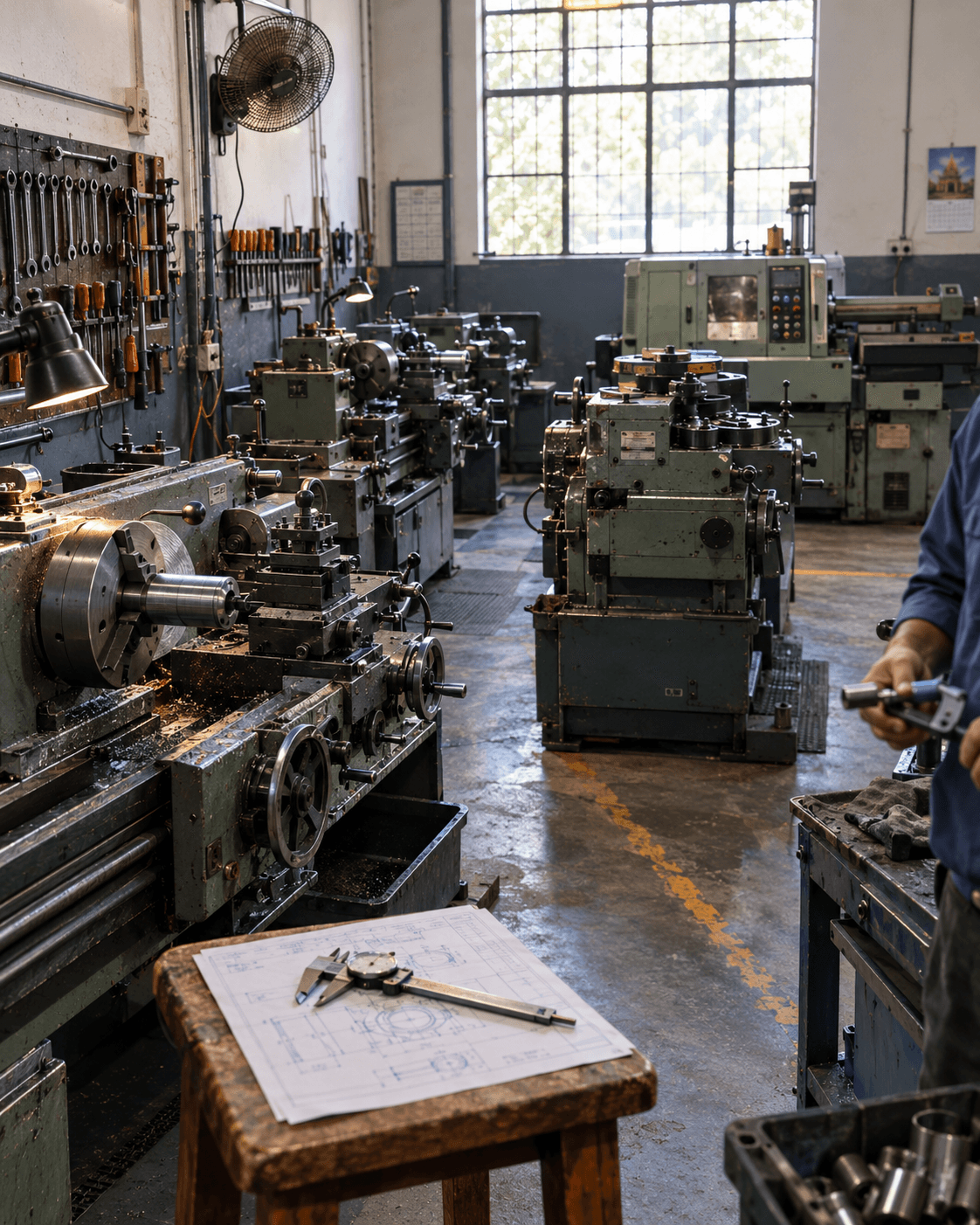 Traub automat turning in operation